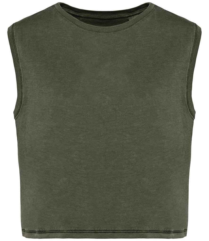 Eco-friendly Sleeveless Crop T-shirt