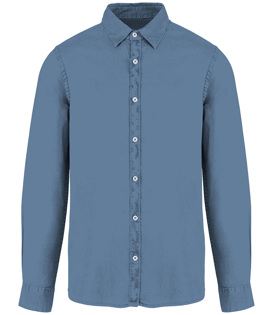Eco-friendly Womens Long sleeved Washed Effect Shirt