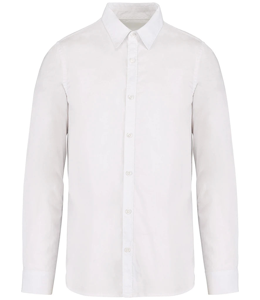 Eco-friendly Womens Long sleeved Washed Effect Shirt