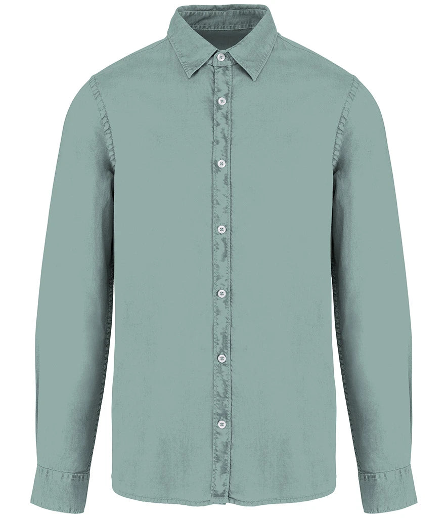 Eco-friendly Womens Long sleeved Washed Effect Shirt