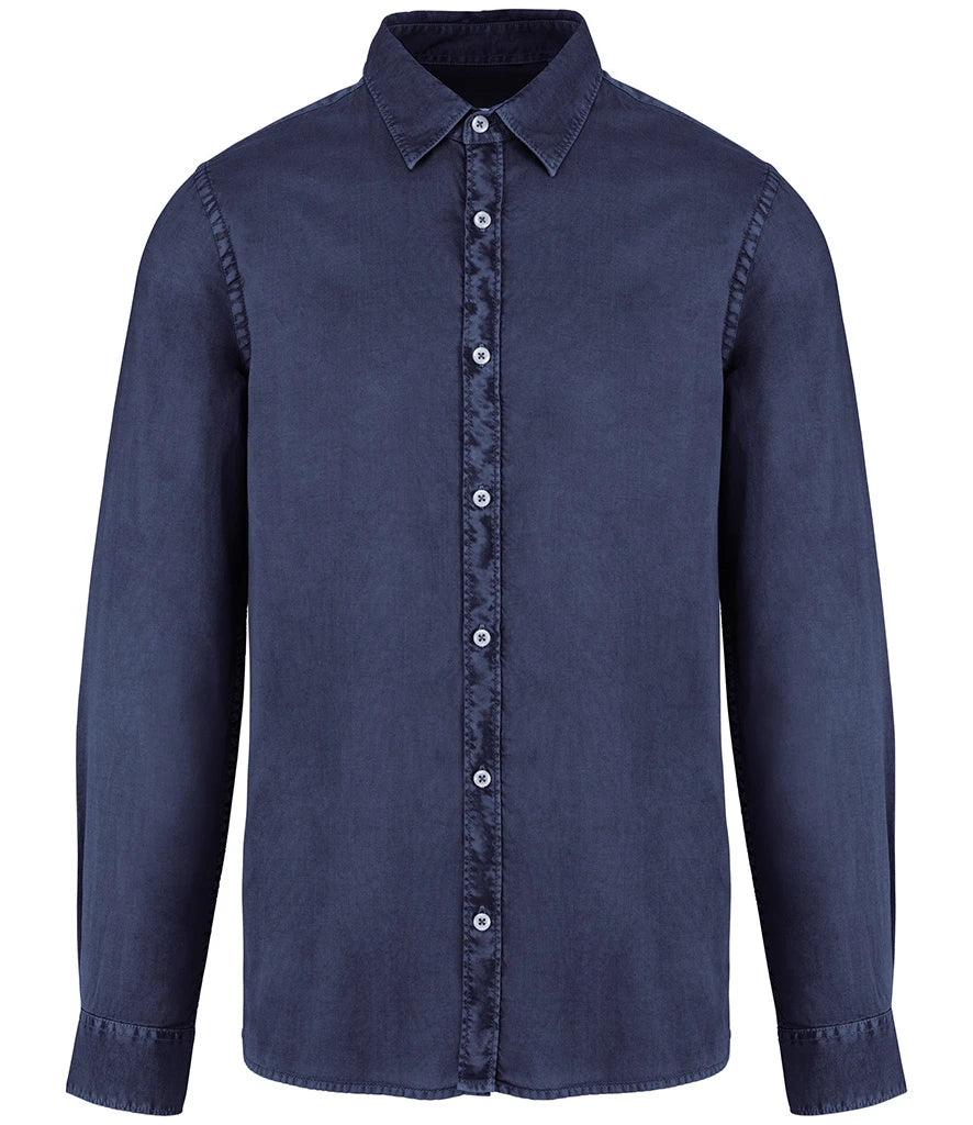 Eco-friendly Womens Long sleeved Washed Effect Shirt