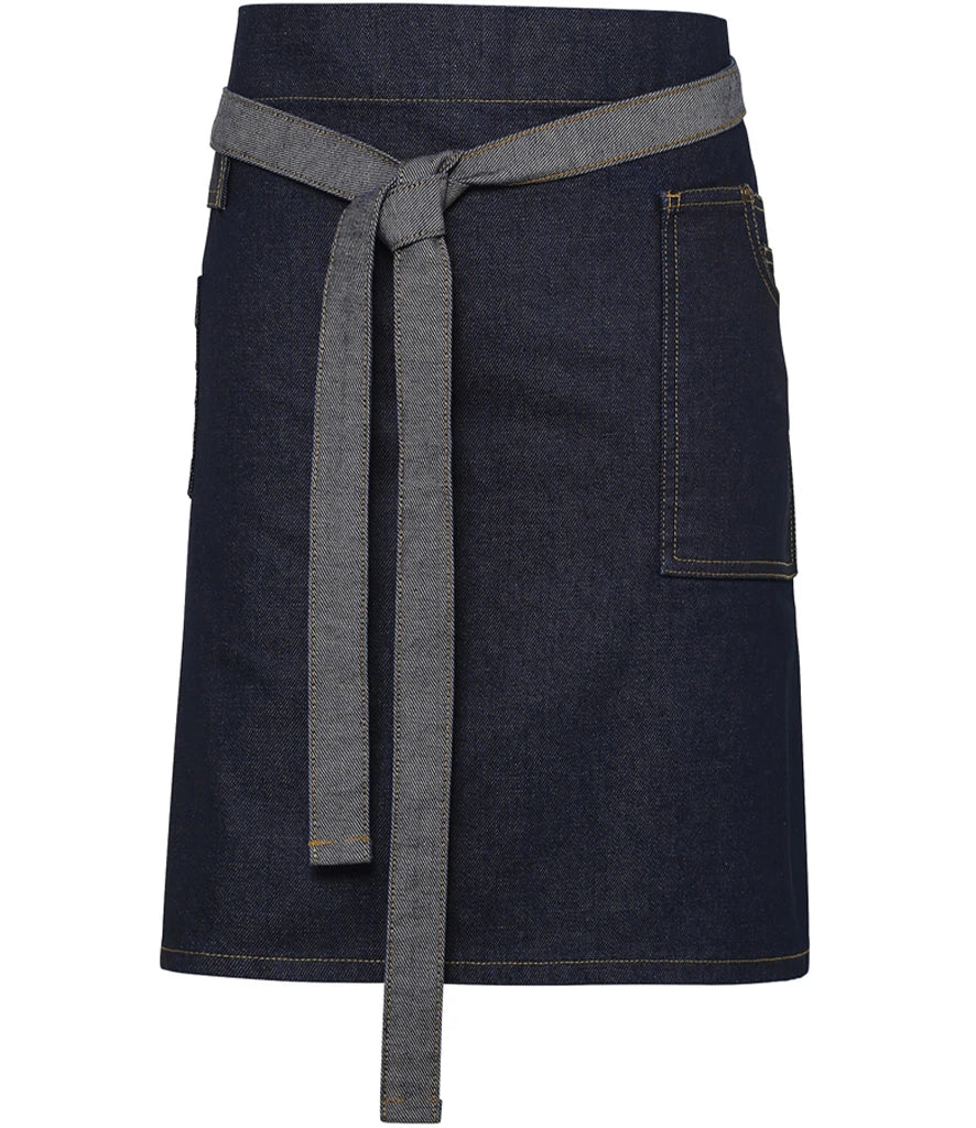 Waxed Look Denim Waist Apron