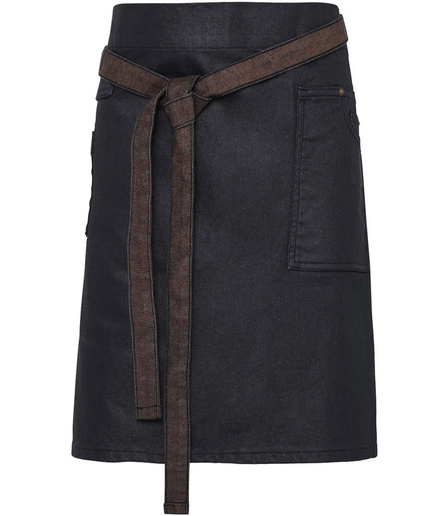 Waxed Look Denim Waist Apron