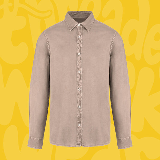 Eco-friendly Mens Long sleeved Washed Effect Shirt