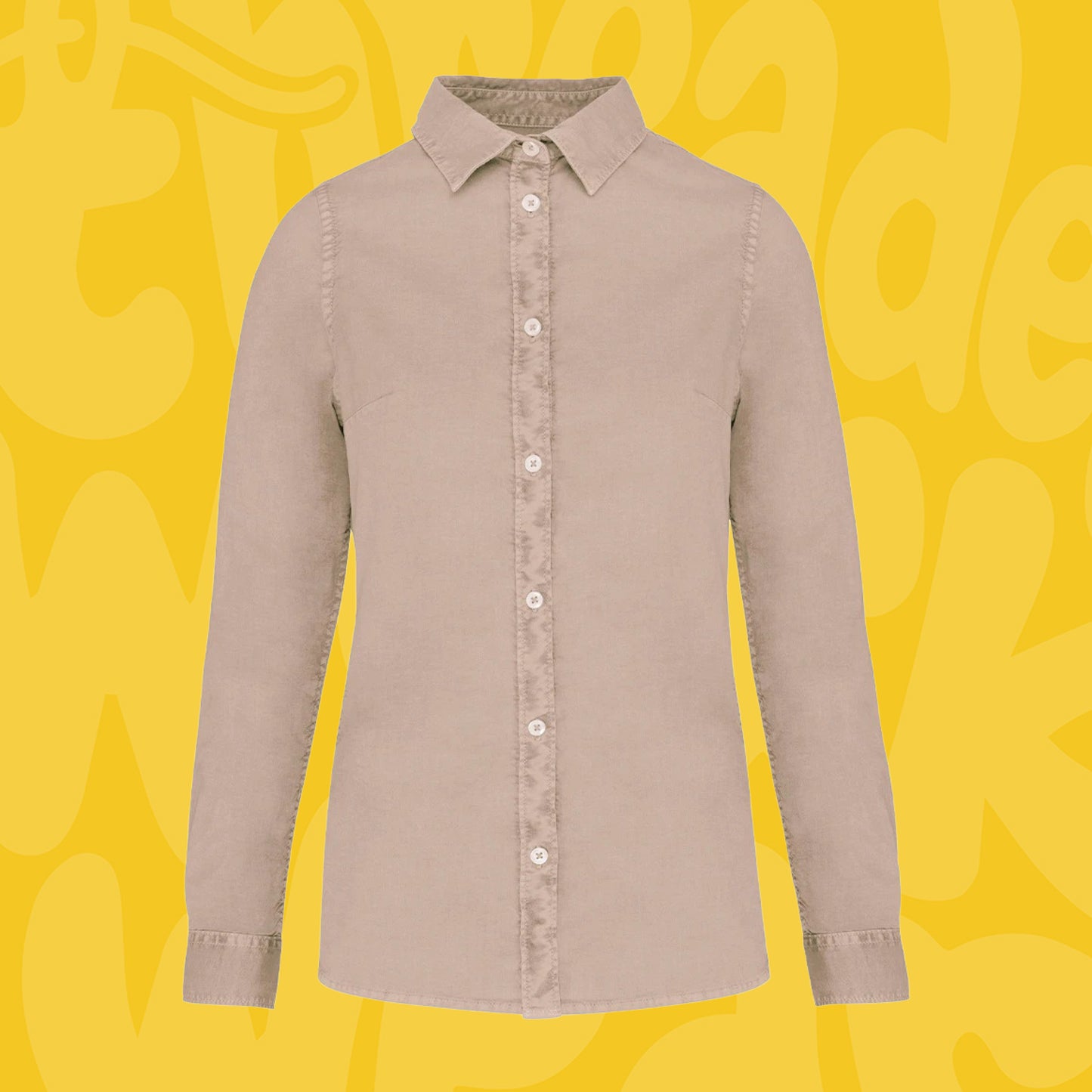 Eco-friendly Womens Long sleeved Washed Effect Shirt